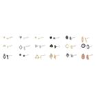 Target Women's Earring Eighteen Pack With Cactus, Cabs, Leaf And Moon-multicolored,