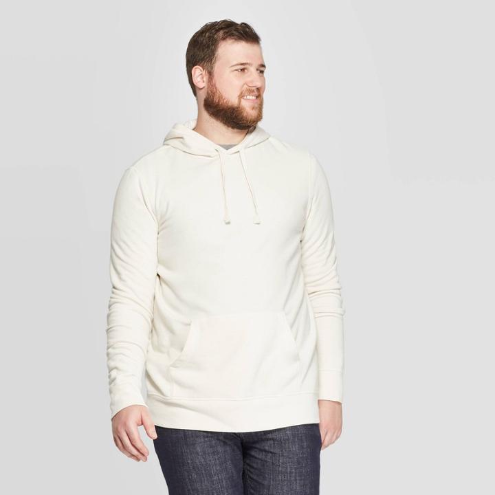 Men's Big & Tall Standard Fit Fleece Pull Over Hoodie - Goodfellow & Co White