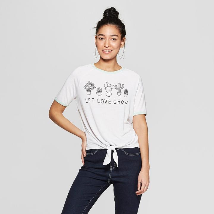 Women's Short Sleeve Let Love Grow Graphic T-shirt - Fifth Sun (juniors') - White