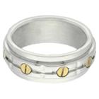 Distributed By Target Stainless Steel Two Tone Men's Bolt Ring - Silver/gold (size 11), Gold/silver/silver