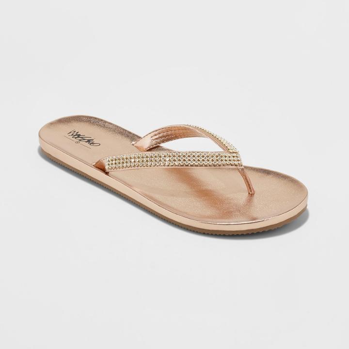Women's Lula Flip Flop Sandals - Mossimo Rose Gold