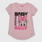 Girls' Disney Daisy Duck Check Short Sleeve T-shirt - Pink