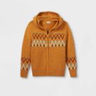 Boys' Full-zip Fair Isle Hooded Sweater - Cat & Jack Orange
