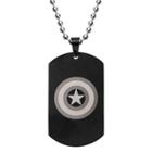 Men's Marvel Avengers Captain America Stainless Steel Dog Tag With Ball Chain - Black