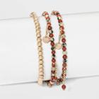 Brass Semi Red Jasper Dalmatian Wrap Bracelet - Universal Thread Gold,