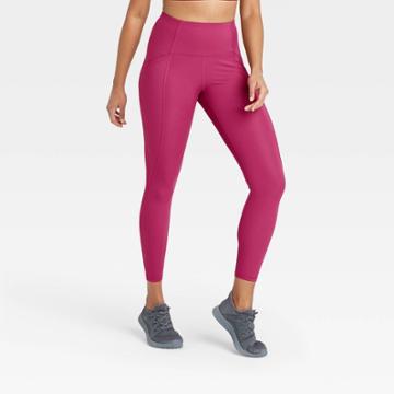 Women's Sculpted Linear Laser Cut High-waisted 7/8 Leggings 25 - All In Motion Cranberry