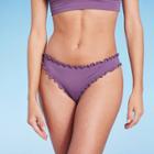 Women's Ruffle Cheeky Bikini Bottom - Shade & Shore Dusty Purple