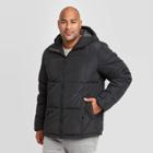 Men's Tall Hooded Puffer Jacket - Goodfellow & Co Black