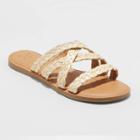 Women's Lalli Strappy Woven Slide Sandals - A New Day Natural