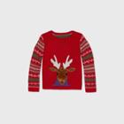 33 Degrees Toddler's Reindeer Christmas Family Pullover Sweater - Red