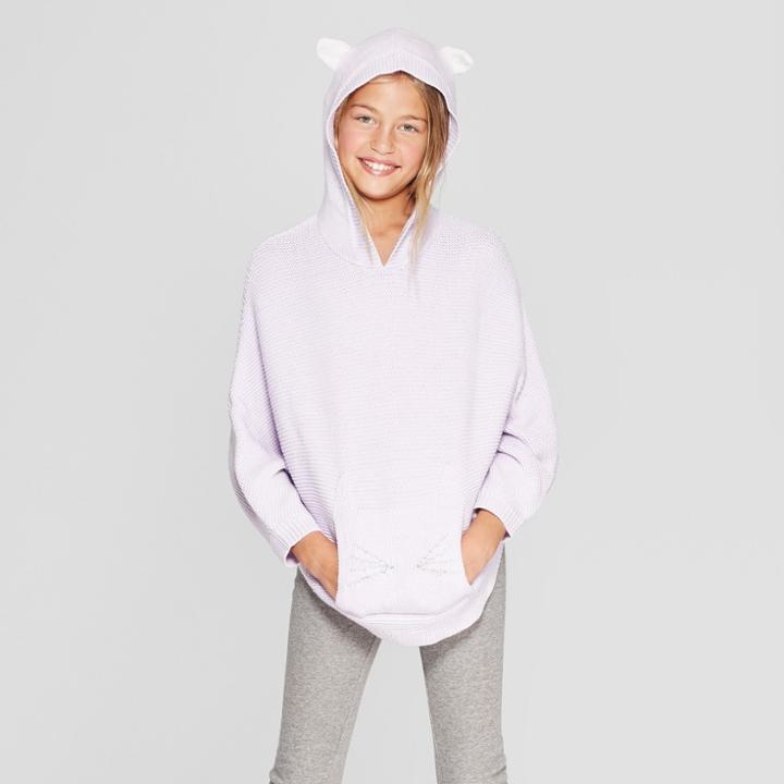 Girls' Cat Pullover Sweater - Cat & Jack Purple