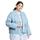Women's Plus Size Animal Print Cropped Quilted Jacket - Rachel Comey X Target Blue