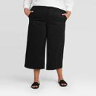Women's Plus Size High-rise Cropped Wide Leg Pants - Prologue Black