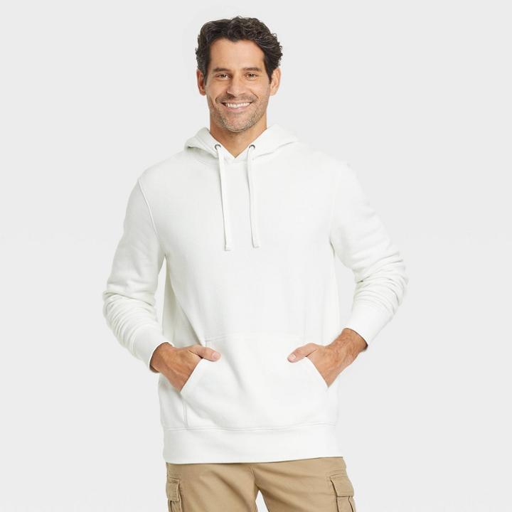 Men's Standard Fit Hooded Pullover Sweater - Goodfellow & Co Off-white