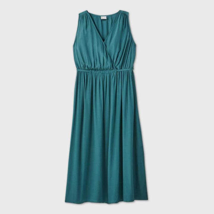 Women's Plus Size Sleeveless Maxi Dress - Ava & Viv Green X, Women's