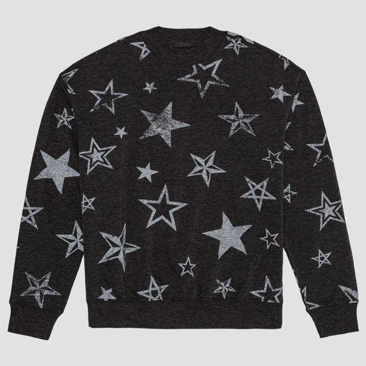 Zoe+liv Women's Star Old Fabric Sweatshirt (juniors') - Gray S, Women's,