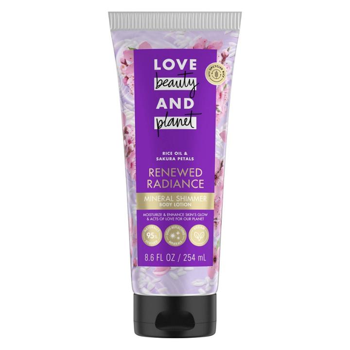 Love Beauty And Planet Renewed Radiance Mineral Shimmer Vegan Body Lotion