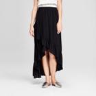Women's Ruffle Maxi Skirt - A New Day Black Xxs