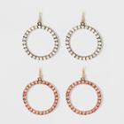 Sugarfix By Baublebar Crystal Hoop Earring Gift Set - Rose Gold, Girl's, Blush Peach
