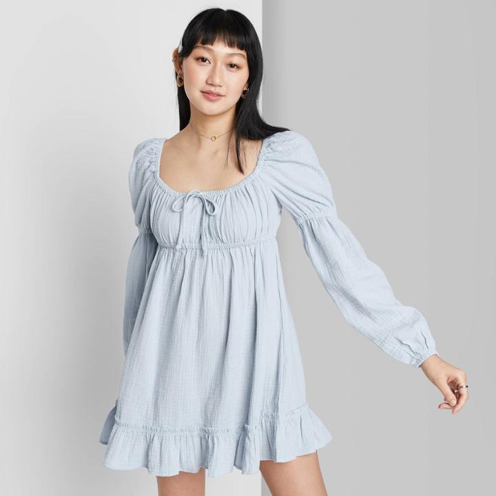 Women's Long Sleeve Milkmaid Dress - Wild Fable