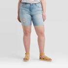 Women's Plus Size Mid-rise Bermuda Jean Shorts - Universal Thread Light Wash 14w, Women's,