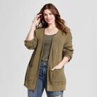 Women's Plus Size Open Layering Cardigan - Universal Thread Olive X, Green