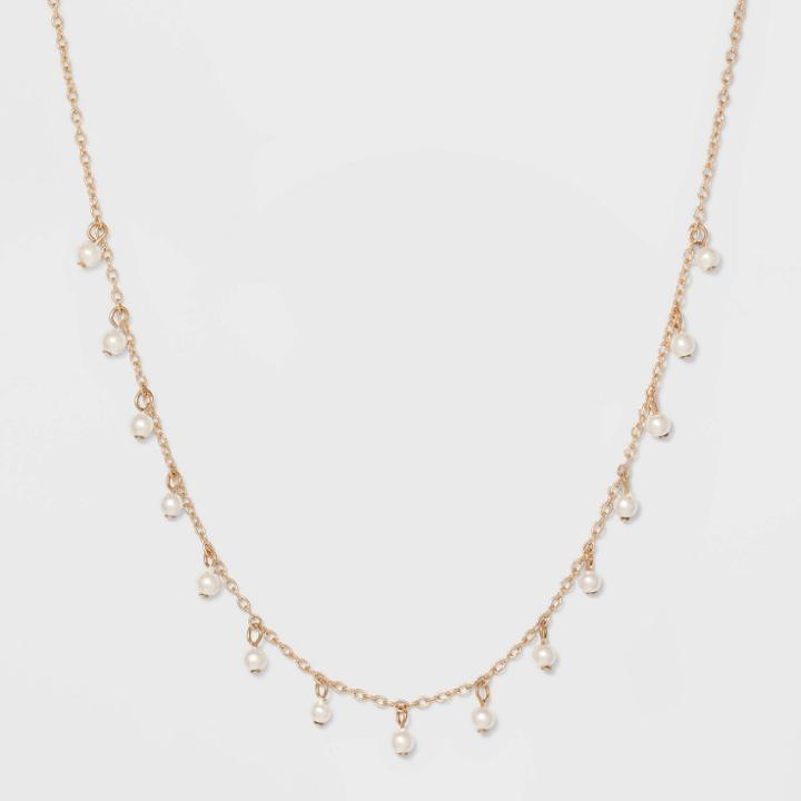 Target Delicate Necklace - A New Day Pearl/gold