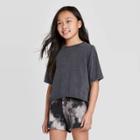 Petitegirls' Short Sleeve Solid T-shirt - Art Class Black S, Girl's,
