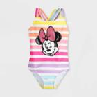 Girls' Disney Minnie Mouse One Piece Swimsuit - Pink 3 - Disney
