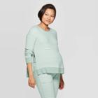 Women's Striped Perfectly Cozy Nursing Lounge Sweatshirt - Stars Above Mint M, Women's, Size: