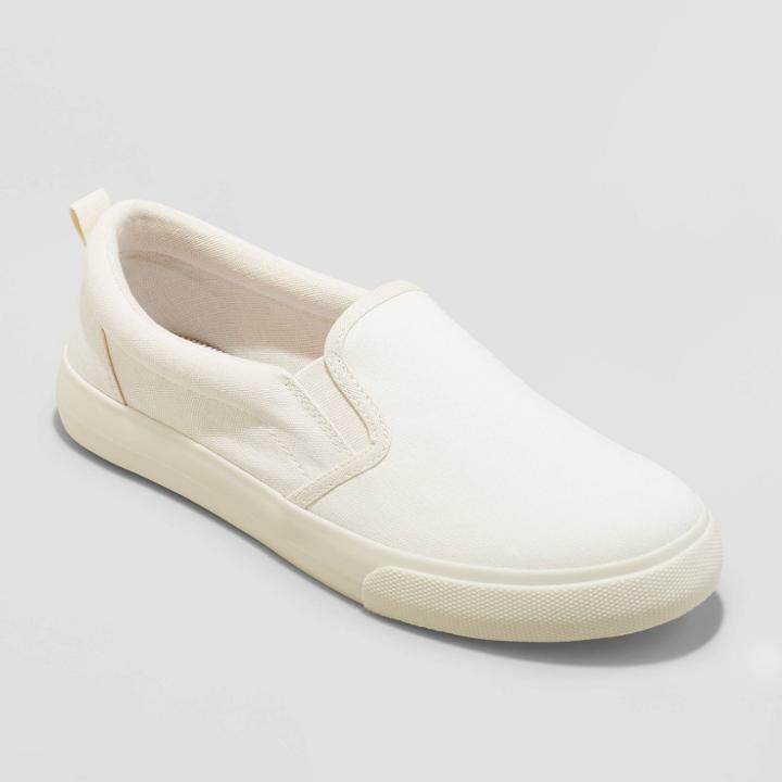 Women's Millie Wide Width Twin Gore Slip-on Sneakers - A New Day Cream