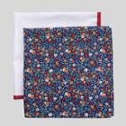 Men's Charles Floral Print Pocket Square Set - Goodfellow & Co Blue One Size,