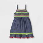 Toddler Girls' Embroidered Midi Tank Dress - Cat & Jack Dark Blue