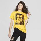 Mighty Fine Women's Short Sleeve Be In The Present Flower Screen T-shirt - Might Fine (juniors') - Yellow