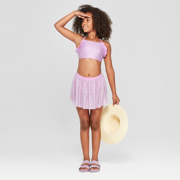 Girls' 3pc Shimmermaid Bikini Set - Cat & Jack Purple