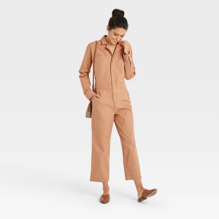 Women's Long Sleeve Boilersuit - Universal Thread Tan