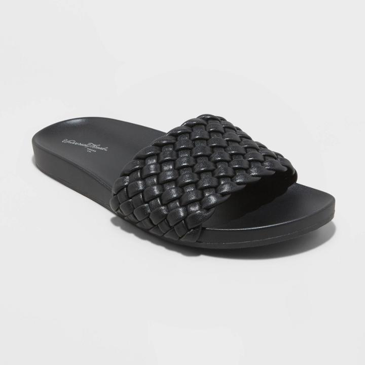 Women's Polly Woven Slide Sandals - Universal Thread Black