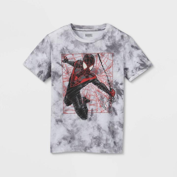 Boys' Spider-man: Miles Morales Short Sleeve Graphic T-shirt - Gray