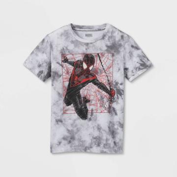 Boys' Spider-man: Miles Morales Short Sleeve Graphic T-shirt - Gray