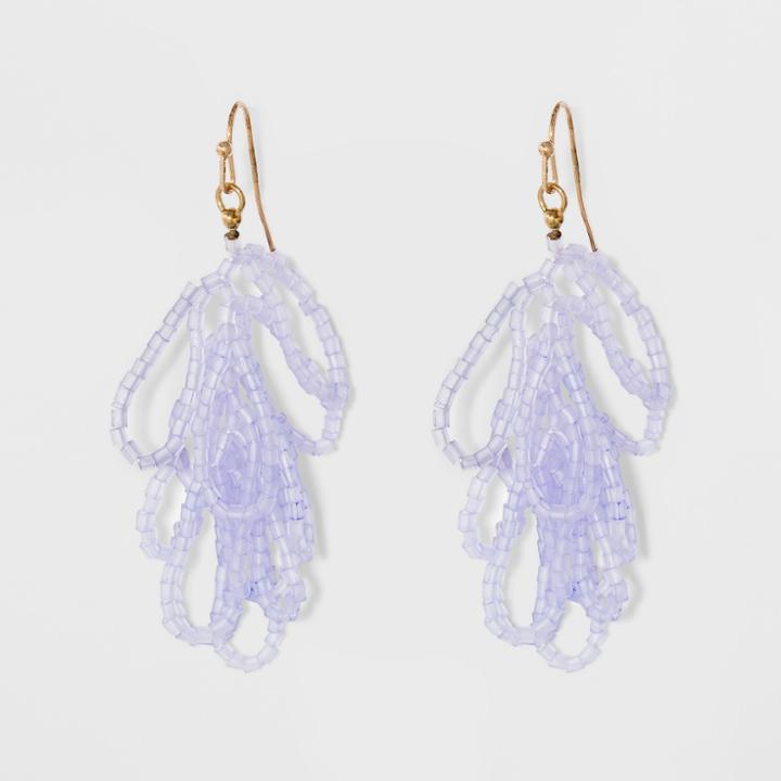 Target Drop With Looped Beads Earrings - A New Day Light Purple, Pale Purple