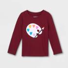 Toddler Girls' Paint Palette Long Sleeve Graphic T-shirt - Cat & Jack Burgundy