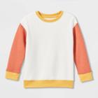 Toddler Boys' Fleece Crewneck Pullover Sweatshirt - Cat & Jack Cream/orange