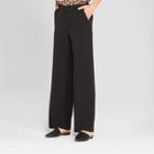 Women's Wide Leg Bi-stretch Twill Pants - A New Day Black 8l,