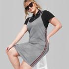 Women's Plus Size Strappy Plaid Knit Dress - Wild Fable Gray