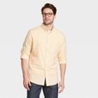 Men's Slim Fit Stretch Oxford Long Sleeve Button-down Shirt - Goodfellow & Co Gold