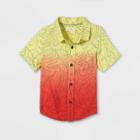 Toddler Boys' Dip-dye Woven Short Sleeve Button-down Shirt - Cat & Jack Yellow