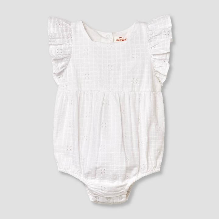 Baby Girls' Eyelet Romper - Cat & Jack White Newborn