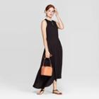 Women's Sleeveless Round Neck A Line Maxi Dress - A New Day Black