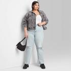 Women's Plus Size Super-high Rise Distressed Straight Jeans - Wild Fable