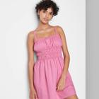 Women's Woven Sleeveless Smocked Waist Fit & Flare Dress - Wild Fable Pink